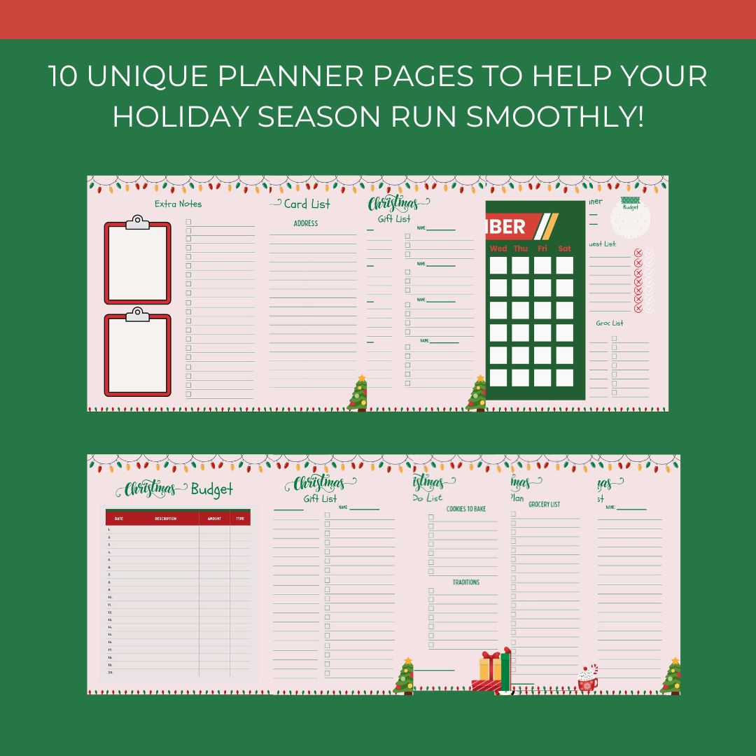 Simple Festive Christmas Digital Planner