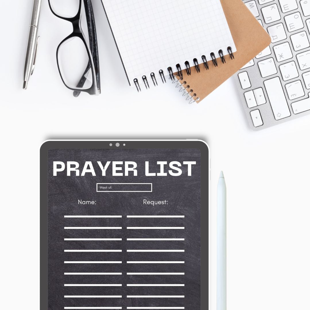 Chalkboard Digital Prayer Sheet | Digital Prayer Request Template