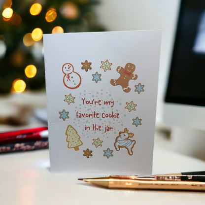Favorite Cookie Printable Christmas Greeting Cards, Christmas Notecards